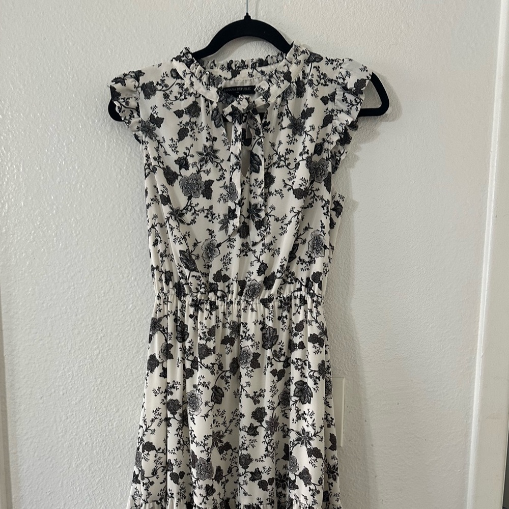 Banana Republic Maxi Dress with Flutter Sleeves